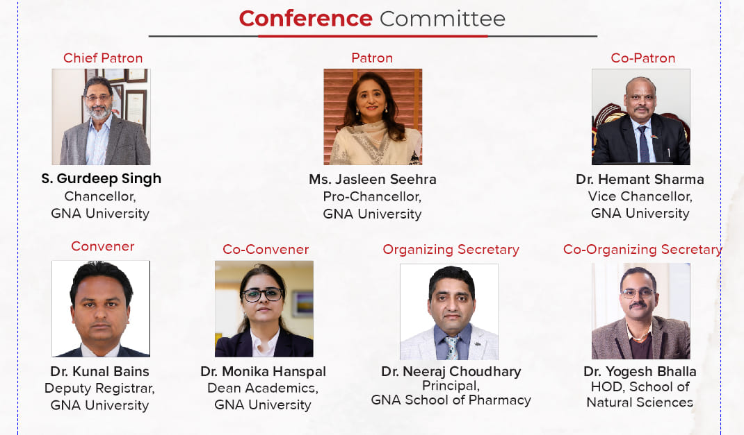 ICMRSI-2026 Conference Committee - Chief Patron, Patron, Co-Patron, Convener, Co-Convener, Organizing Secretary and Co-Organizing Secretary, GNA University
